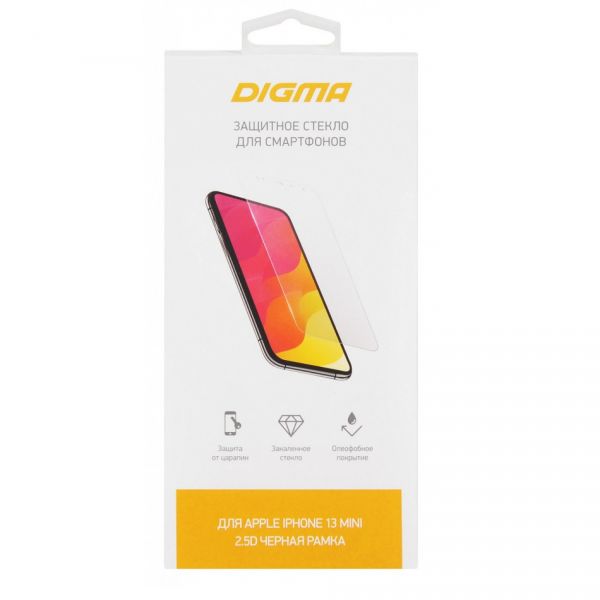 Защитное стекло для сотового телефона Digma 2.5D для Apple iPhone 13 mini (DGG2AP13MA) для Apple iPhone 13 mini